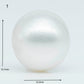 13-14mm  Near Round South Sea Pearl with Amazing Luster and Natural White Color No Blemish, Loose Single Pice Undrilled, SKU # 1970SS