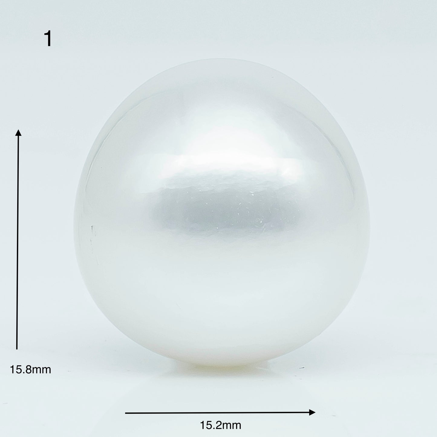 15-16mm Huge Size of South Sea Pearl Near Round in Natural White Colors and Beautiful Luster, Undrilled Single Piece, SKU # 1956SS