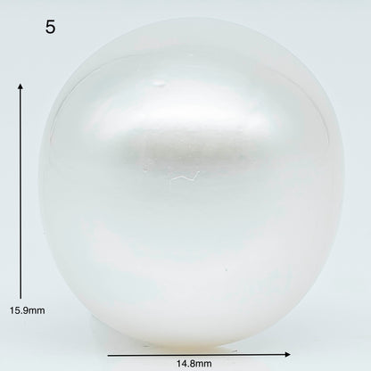15-16mm Huge Size of South Sea Pearl Near Round in Natural White Colors and Beautiful Luster, Undrilled Single Piece, SKU # 1956SS