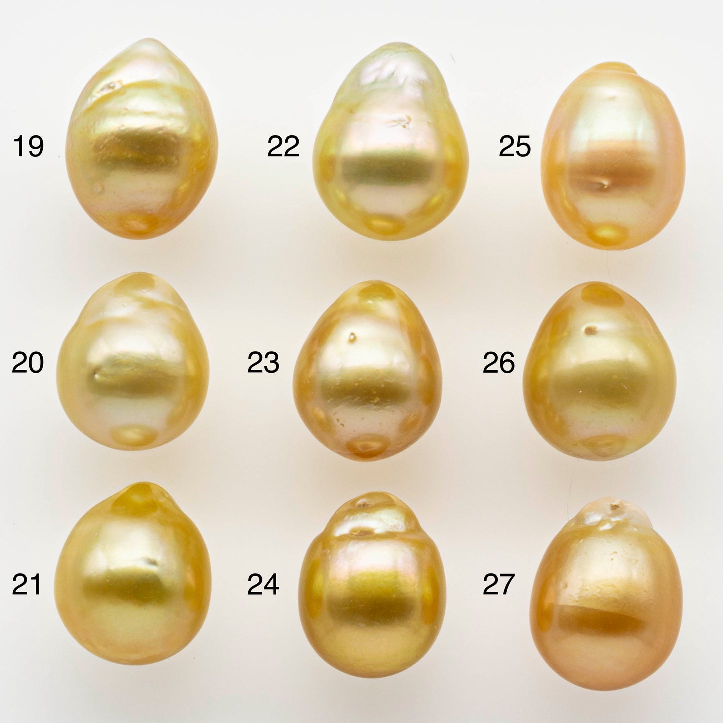 9-10mm South Sea Pearl, Gold Drop Single Piece Nondrilled with High Luster and Minor Blemishes for Jewelry Making, SKU # 1984GS