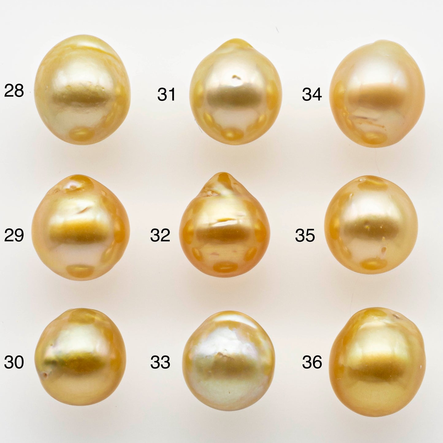 9-10mm South Sea Pearl, Gold Drop Single Piece Nondrilled with High Luster and Minor Blemishes for Jewelry Making, SKU # 1984GS