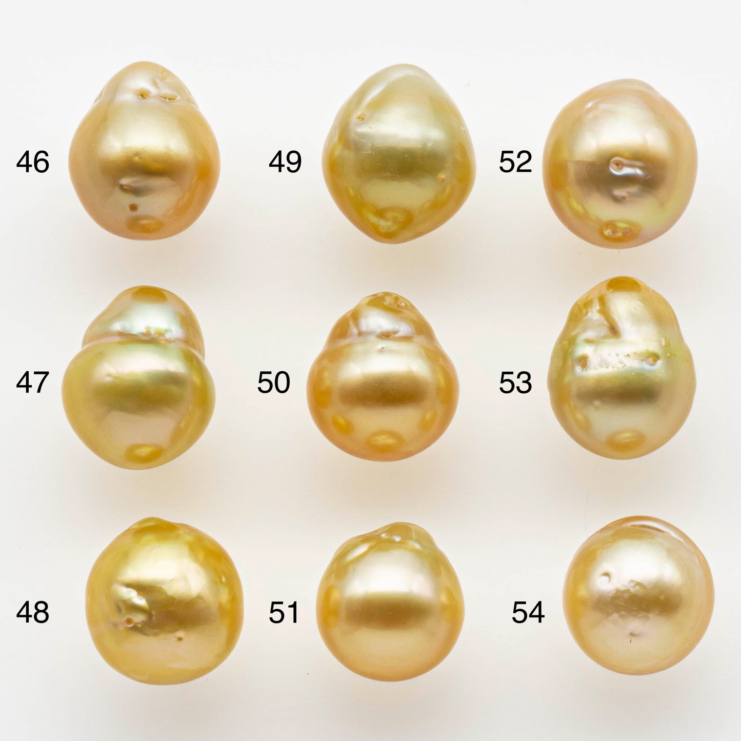 9-10mm South Sea Pearl, Gold Drop Single Piece Nondrilled with High Luster and Blemishes for Jewelry Making, SKU # 1985GS