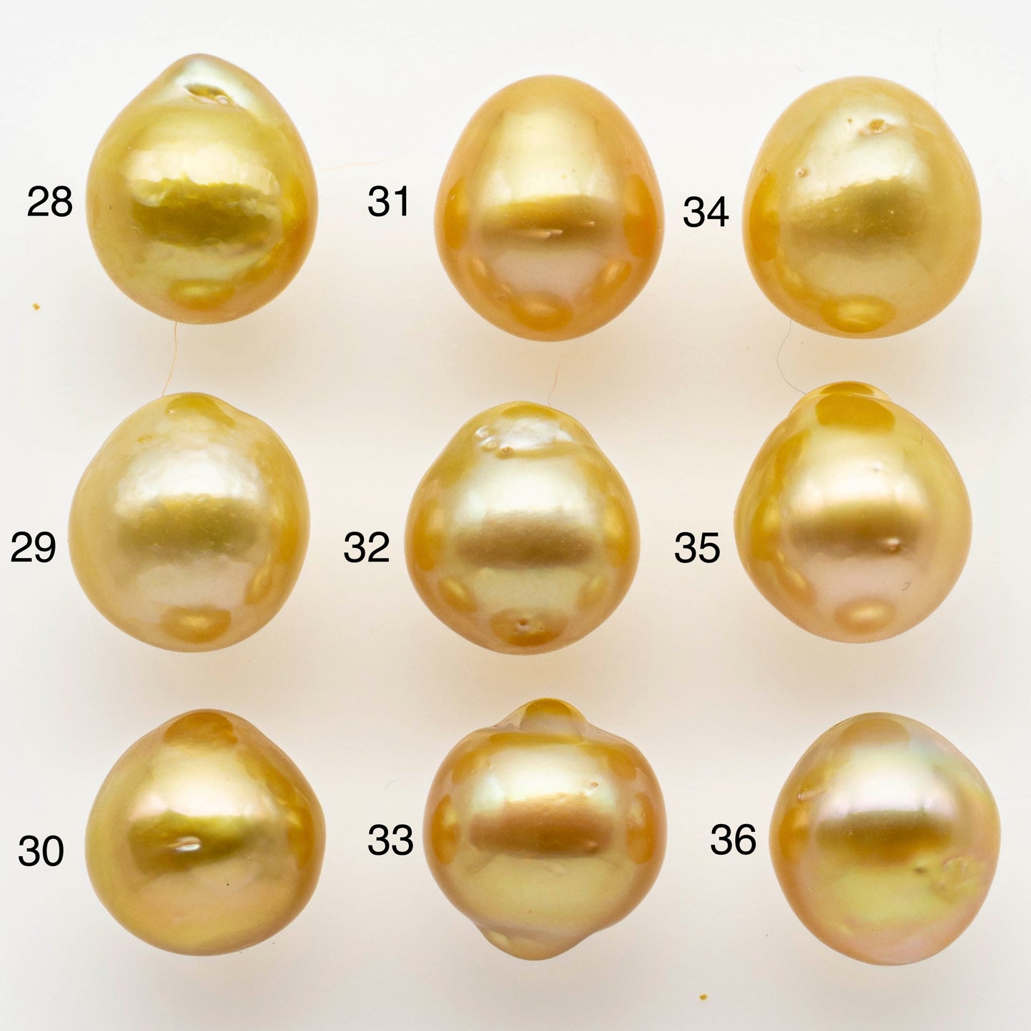 10-11mm South Sea Pearl, Gold Drop Single Piece Nondrilled with High Luster and Minor Blemishes for Jewelry Making, SKU # 1989GS