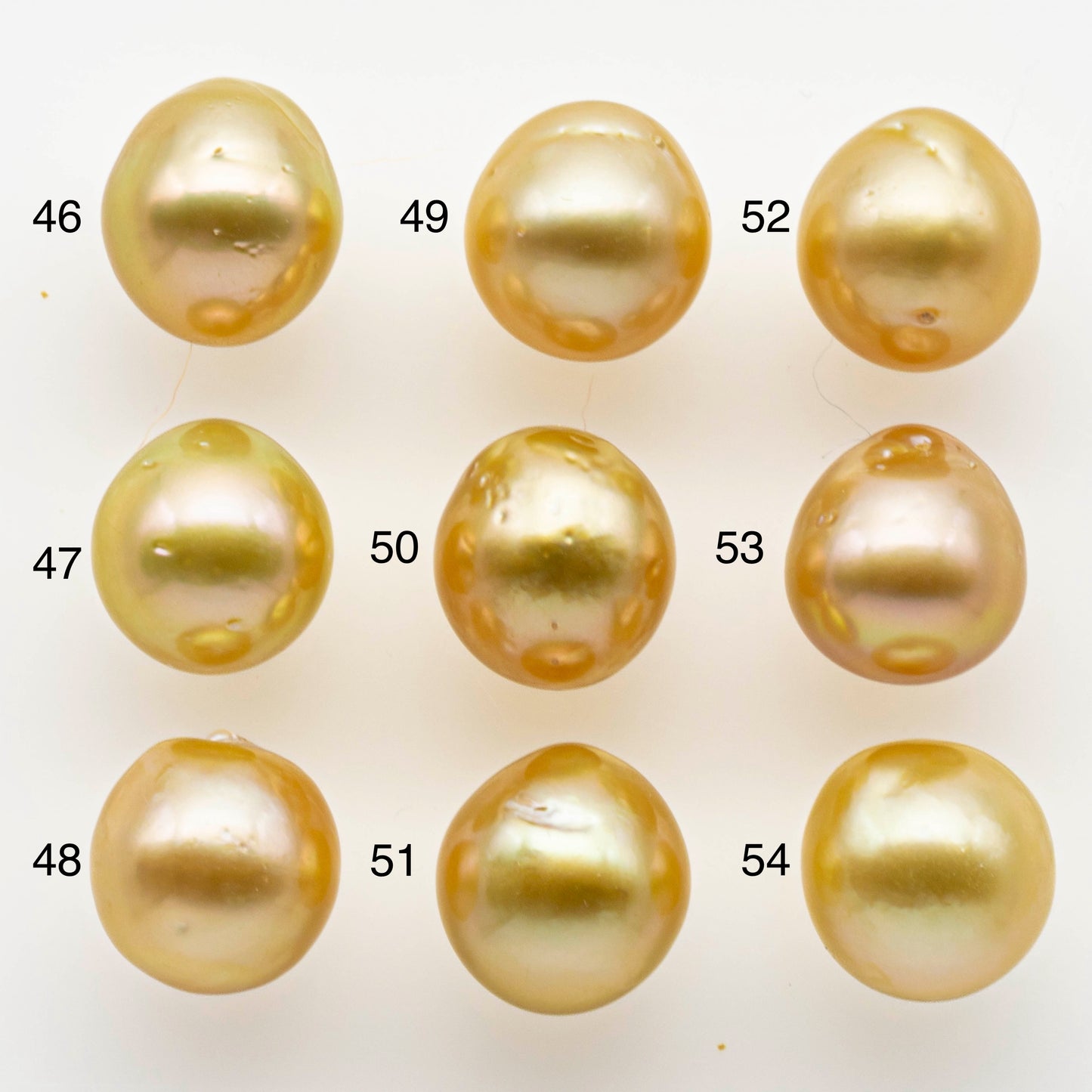 10-11mm South Sea Pearl, Gold Drop Single Piece Nondrilled with High Luster and Minor Blemishes for Jewelry Making, SKU # 1989GS