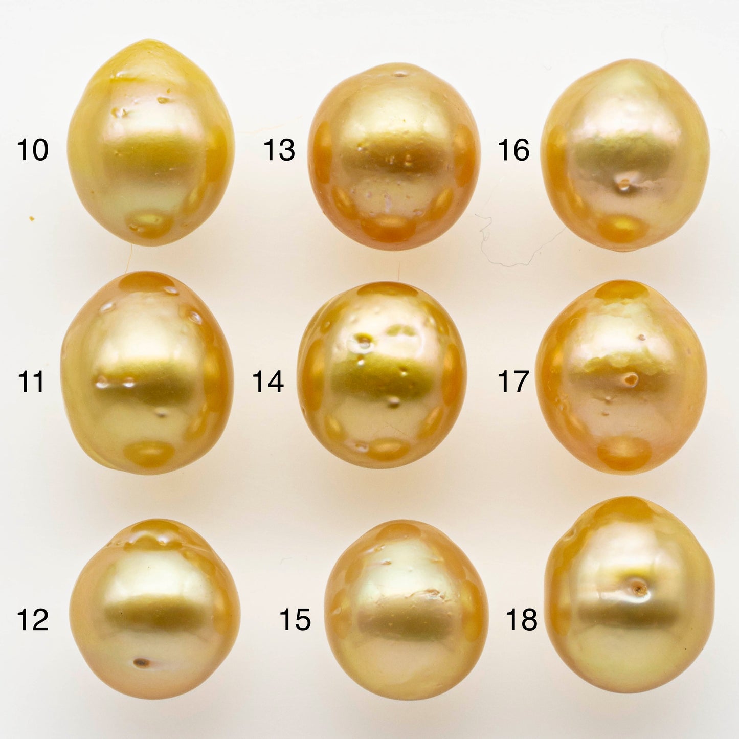 10-11mm South Sea Pearl, Gold Drop Single Piece Nondrilled with High Luster and Minor Blemishes for Jewelry Making, SKU # 1990GS