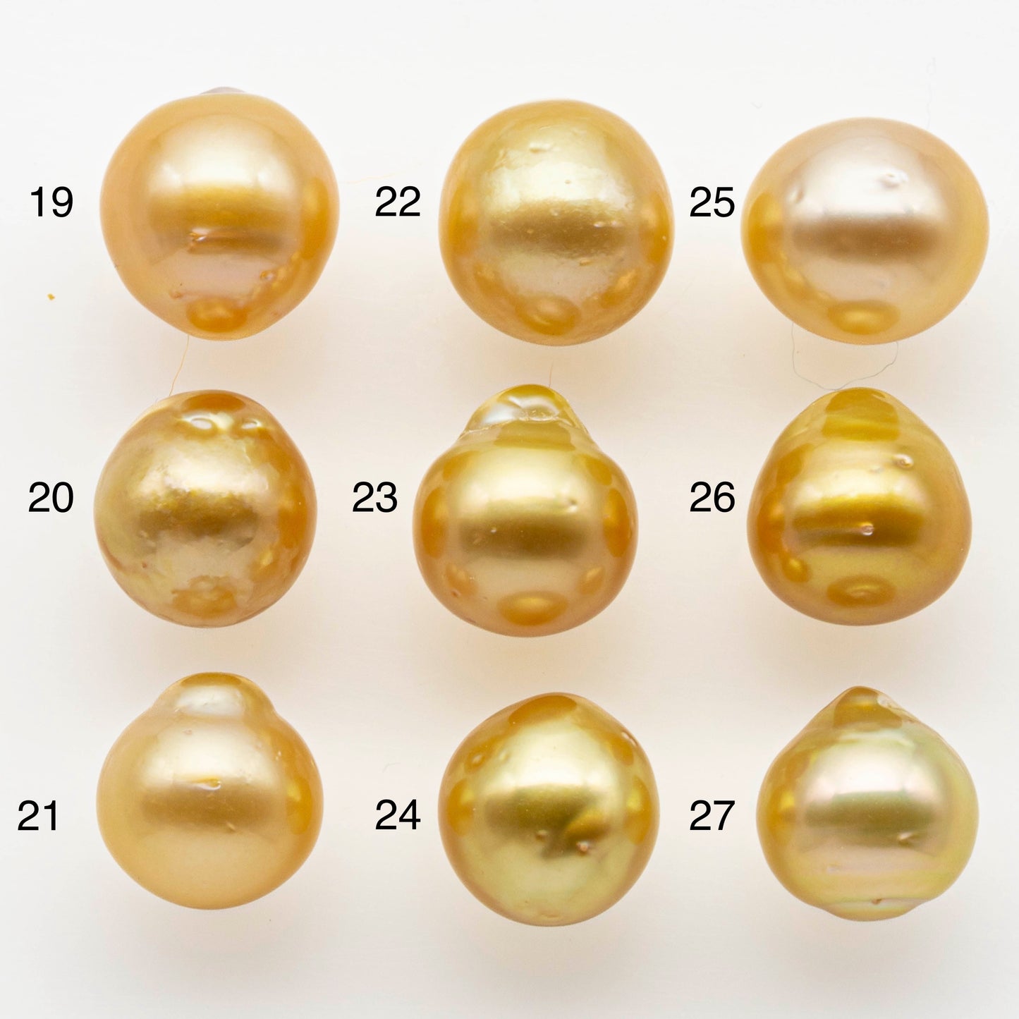 10-11mm South Sea Pearl, Gold Drop Single Piece Nondrilled with High Luster and Minor Blemishes for Jewelry Making, SKU # 1990GS