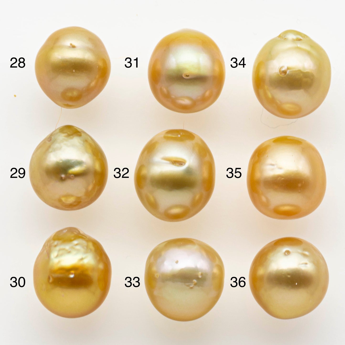 10-11mm South Sea Pearl, Gold Drop Single Piece Nondrilled with High Luster and Minor Blemishes for Jewelry Making, SKU # 1990GS