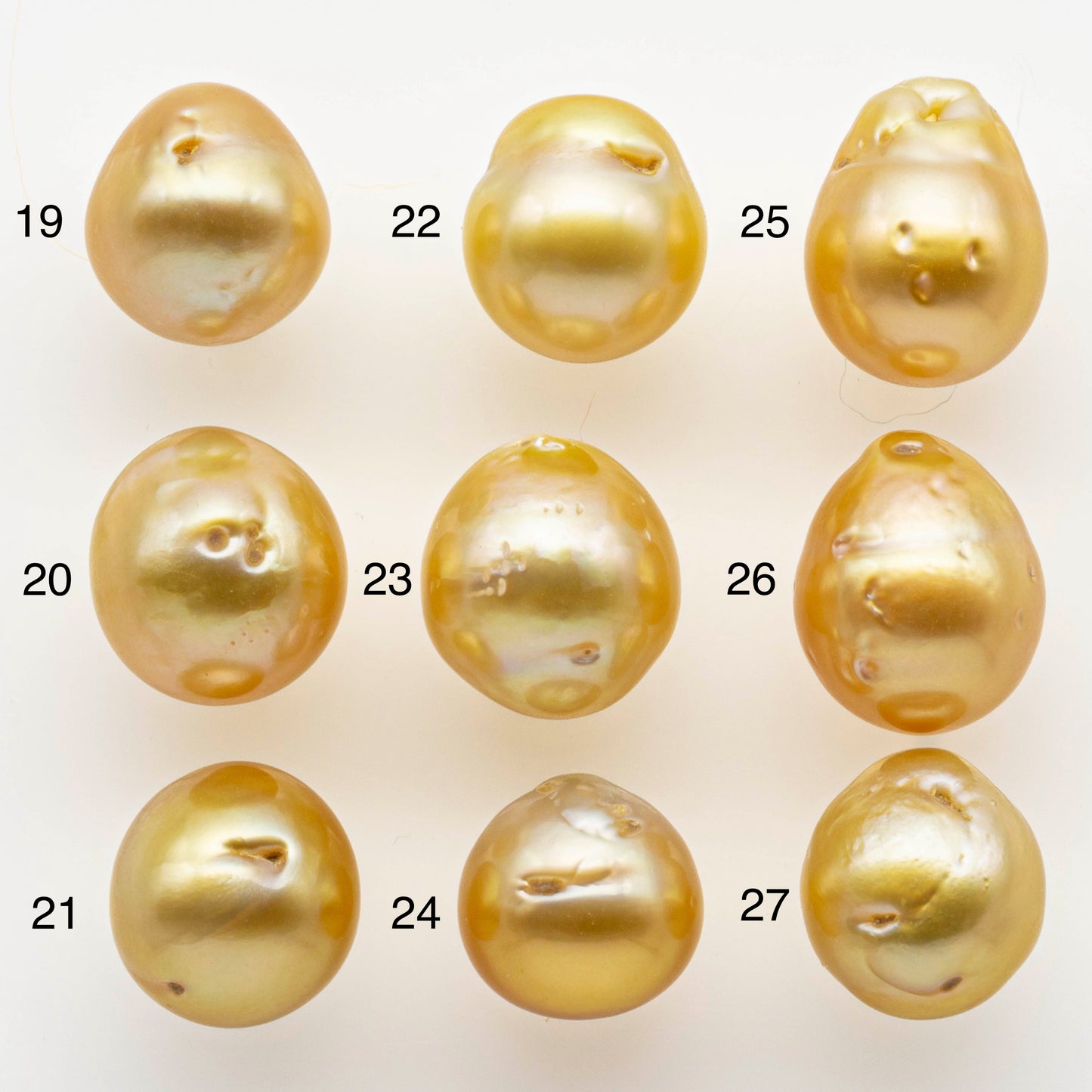 10-11mm South Sea Pearl, Gold Drop Single Piece Nondrilled with High Luster and Minor Blemishes for Jewelry Making, SKU # 1991GS