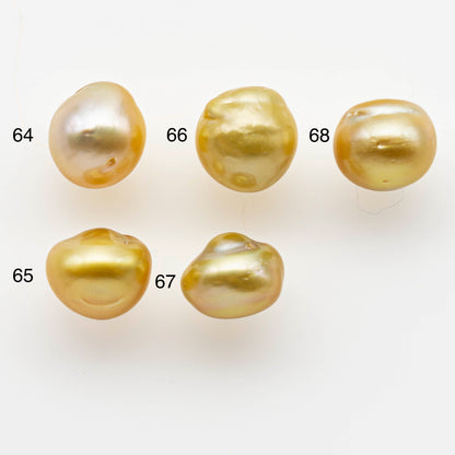 10-11mm South Sea Pearl, Gold Drop Single Piece Nondrilled with High Luster and Minor Blemishes for Jewelry Making, SKU # 1991GS