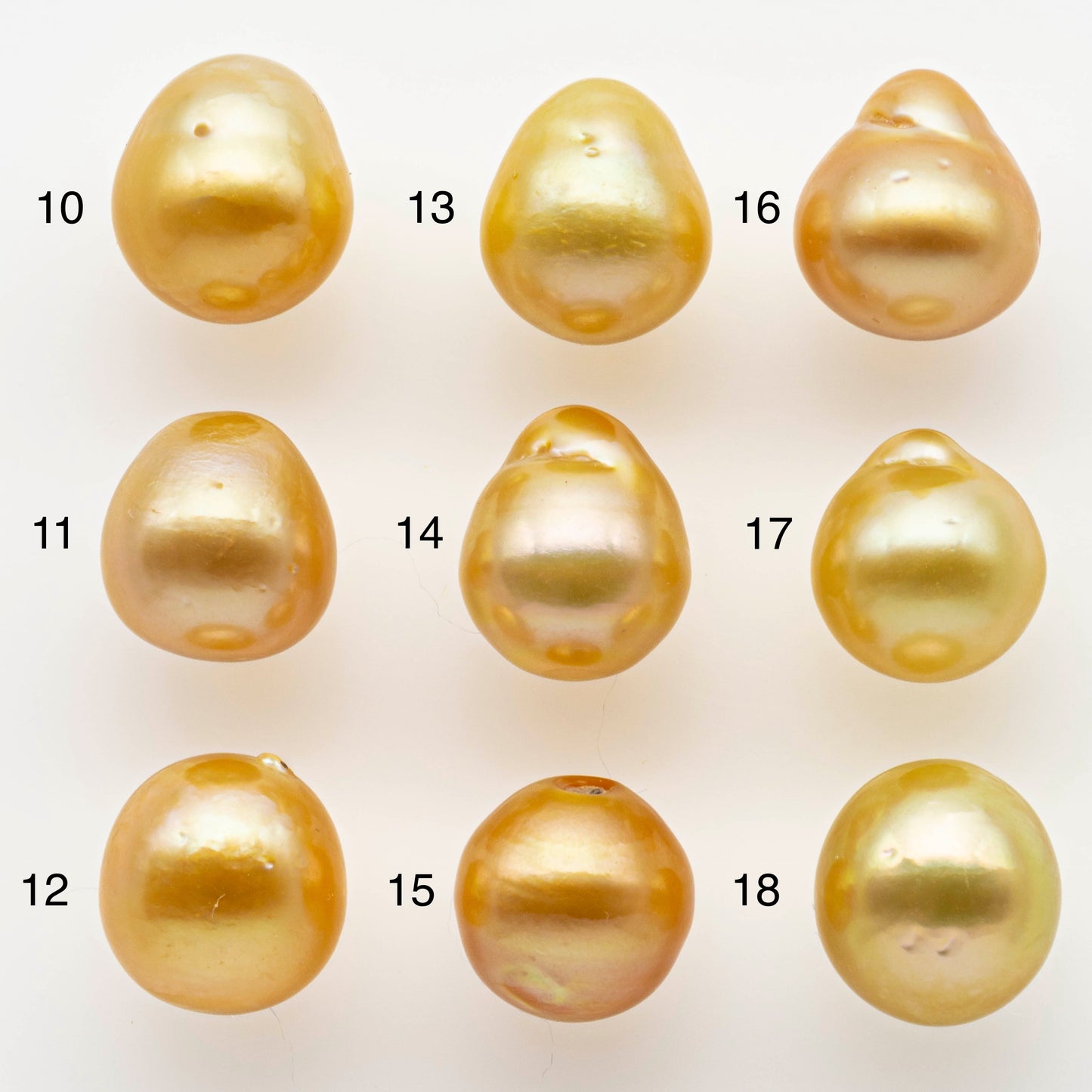 11-12mm Gold South Sea Pearl Drops Undrilled for Jewelry Making, Natural Gold Color Saltwater Pearl, SKU#1994GS