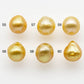 11-12mm Gold South Sea Pearl Drops Undrilled for Jewelry Making, Natural Gold Color Saltwater Pearl, SKU#1994GS