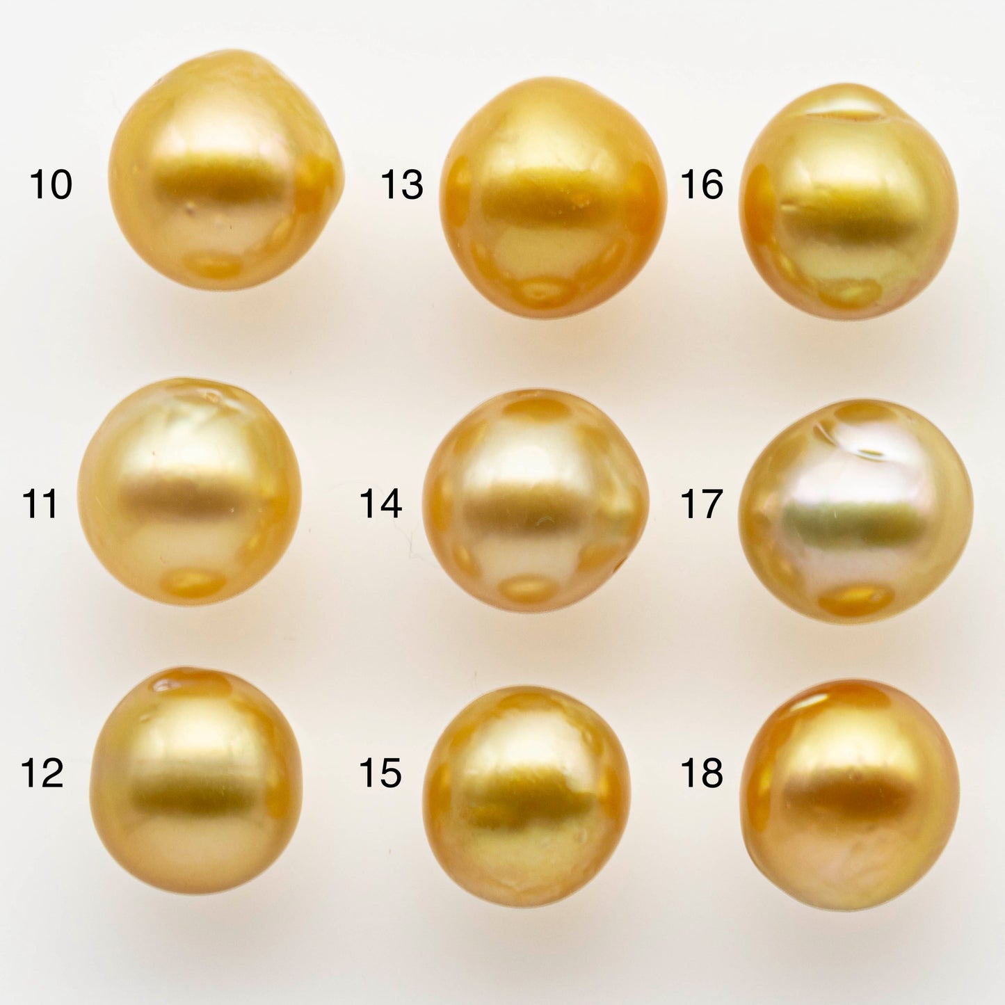 11-12mm Gold South Sea Pearl Drops Undrilled for Jewelry Making, Natural Gold Color Saltwater Pearl, SKU#1995GS