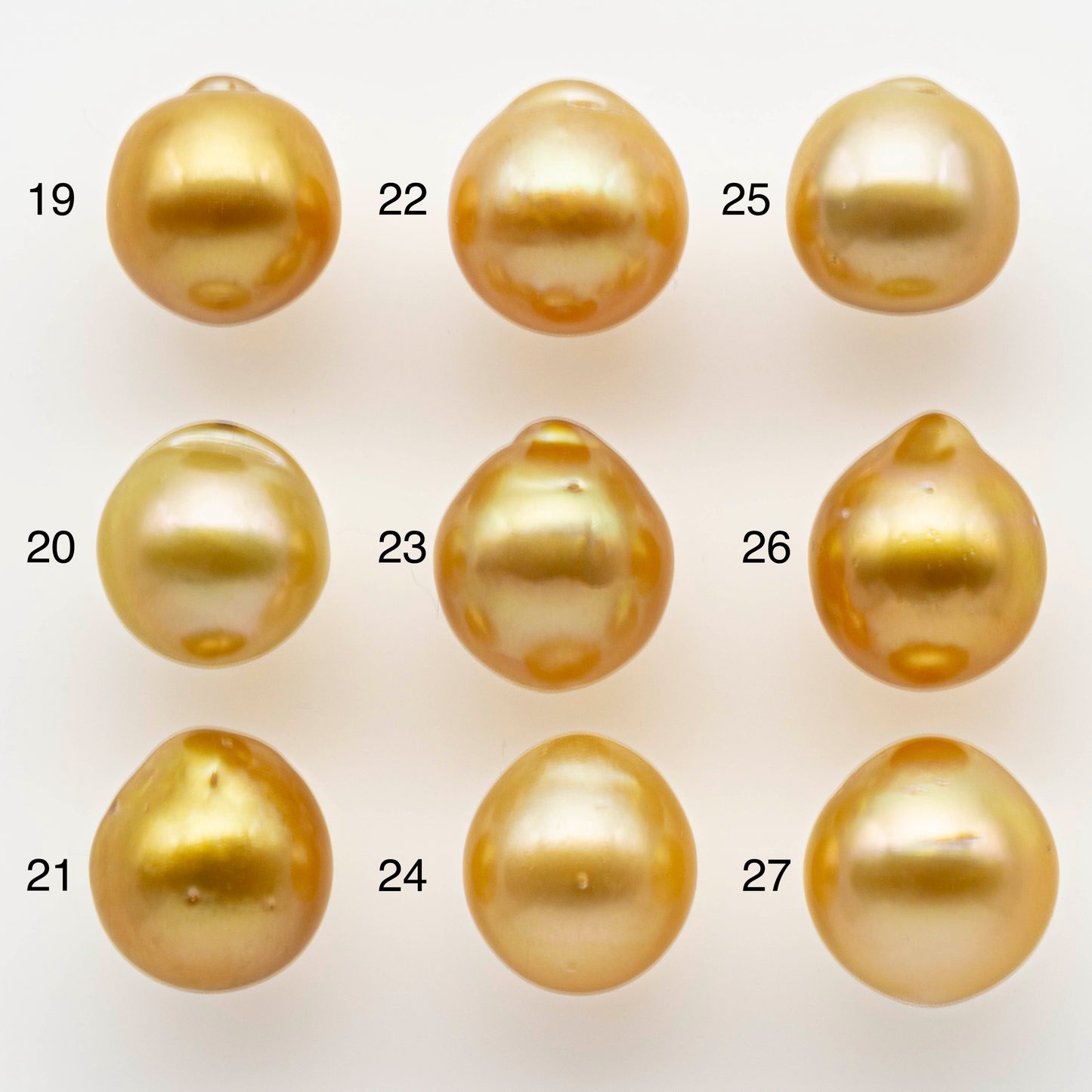 11-12mm Gold South Sea Pearl Drops Undrilled for Jewelry Making, Natural Gold Color Saltwater Pearl, SKU#1995GS