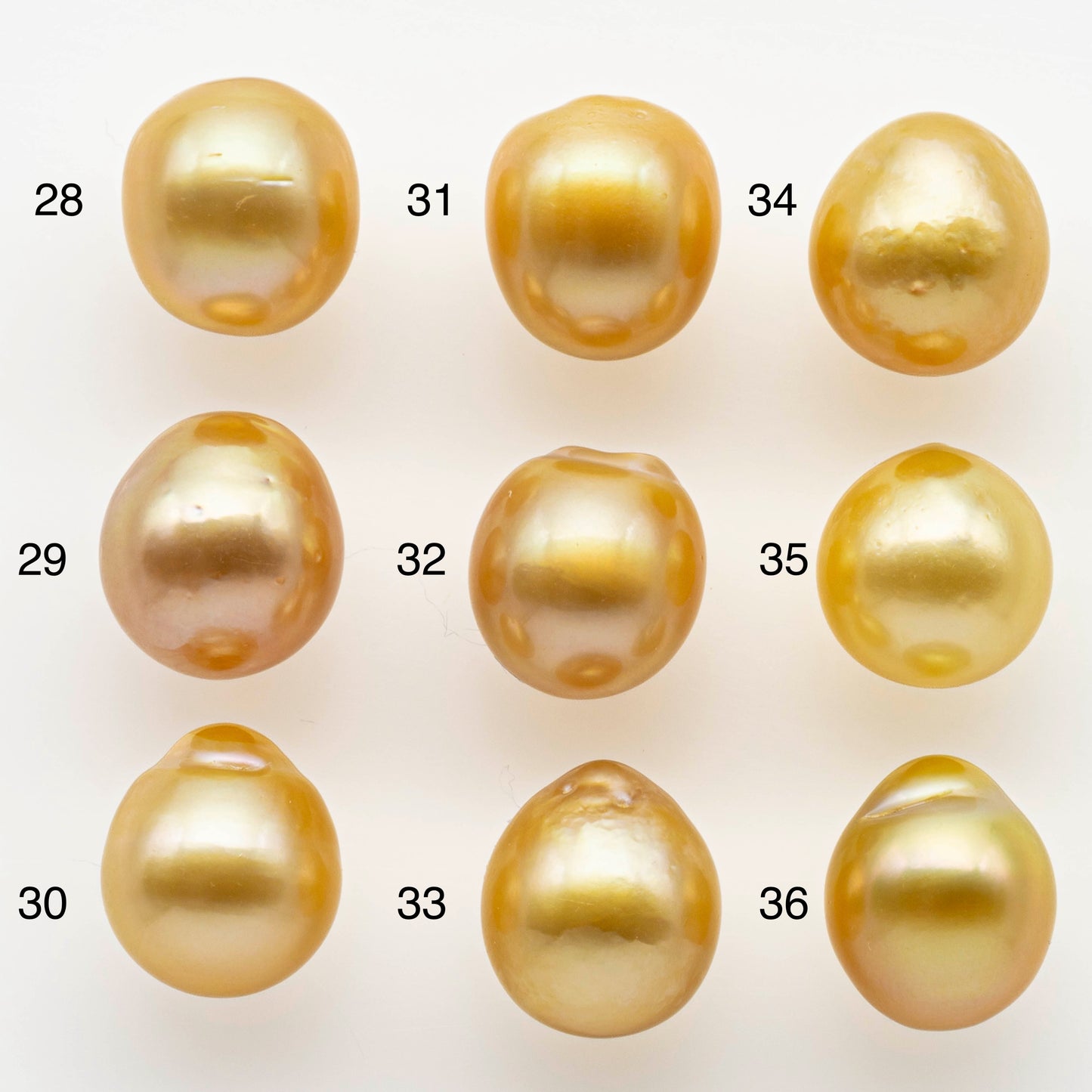 11-12mm Gold South Sea Pearl Drops Undrilled for Jewelry Making, Natural Gold Color Saltwater Pearl, SKU#1995GS