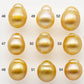 11-12mm Gold South Sea Pearl Drops Undrilled for Jewelry Making, Natural Gold Color Saltwater Pearl, SKU#1995GS