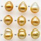 11-12mm Gold South Sea Pearl Drops Undrilled for Jewelry Making, Natural Gold Color Saltwater Pearl, SKU#1995GS