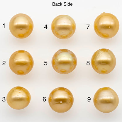 12-13mm Gold South Sea Pearl Undrilled for Jewelry Making, Natural Gold Color Saltwater Pearl, SKU#2299GS