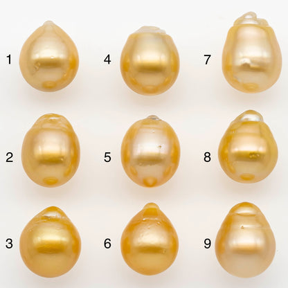 12-13mm South Sea Pearl, Gold Drop Single Piece Nondrilled with High Luster for Jewelry Making, SKU # 2300GS