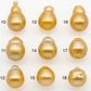 12-13mm South Sea Pearl, Gold Drop Single Piece Nondrilled with High Luster for Jewelry Making, SKU # 2300GS