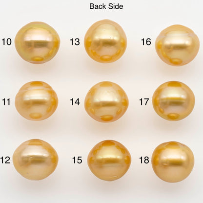 13-14mm Gold South Sea Pearl Undrilled for Jewelry Making, Natural Gold Color Saltwater Pearl, SKU#2303GS