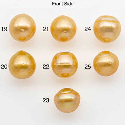 13-14mm Gold South Sea Pearl Undrilled for Jewelry Making, Natural Gold Color Saltwater Pearl, SKU#2303GS