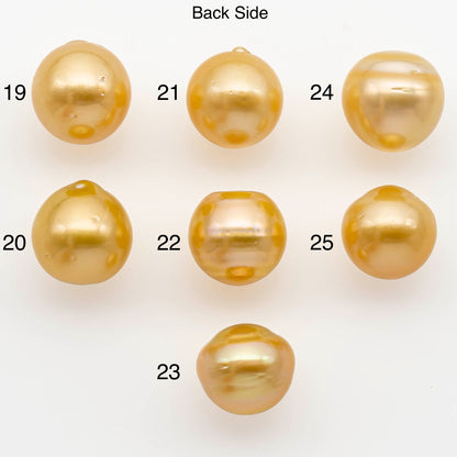13-14mm Gold South Sea Pearl Undrilled for Jewelry Making, Natural Gold Color Saltwater Pearl, SKU#2303GS