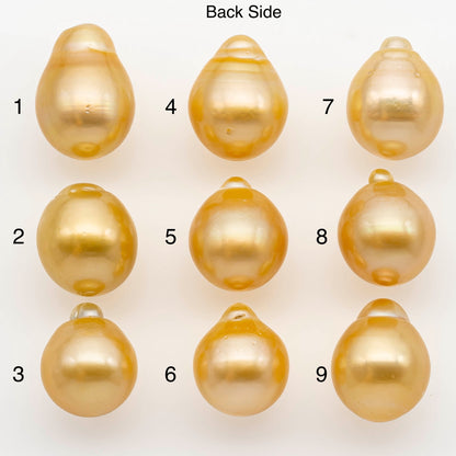 13-14mm South Sea Pearl, Gold Drop Single Piece Nondrilled with High Luster and Minor Blemishes for Jewelry Making, SKU # 2304GS