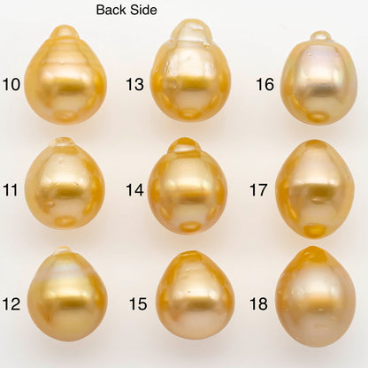 13-14mm South Sea Pearl, Gold Drop Single Piece Nondrilled with High Luster and Minor Blemishes for Jewelry Making, SKU # 2304GS