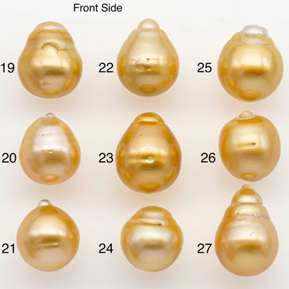 13-14mm South Sea Pearl, Gold Drop Single Piece Nondrilled with High Luster and Minor Blemishes for Jewelry Making, SKU # 2304GS