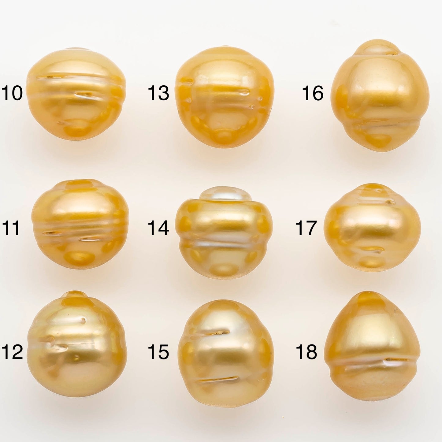 13-14mm South Sea Pearl, Gold Drop Single Piece Nondrilled with High Luster and Minor Blemishes for Jewelry Making, SKU # 2307GS