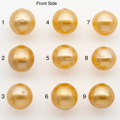 14-15mm South Sea Pearl, Gold Single Piece Nondrilled with High Luster and Minor Blemishes for Jewelry Making, SKU # 2309GS