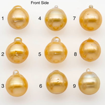 14-15mm South Sea Pearl, Gold Drop Single Piece Nondrilled with High Luster and Minor Blemishes for Jewelry Making, SKU # 2310GS