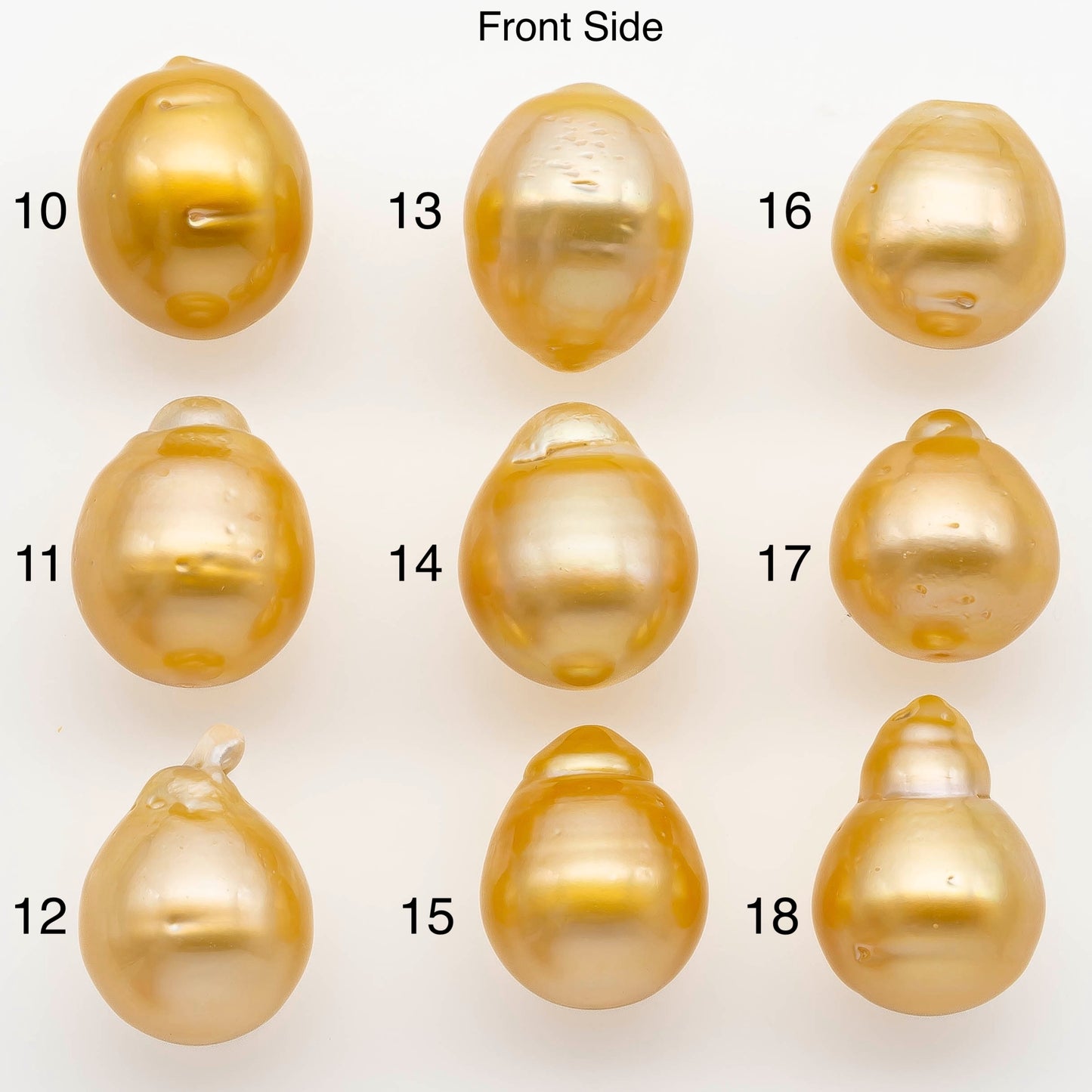 14-15mm South Sea Pearl, Gold Drop Single Piece Nondrilled with High Luster and Minor Blemishes for Jewelry Making, SKU # 2310GS