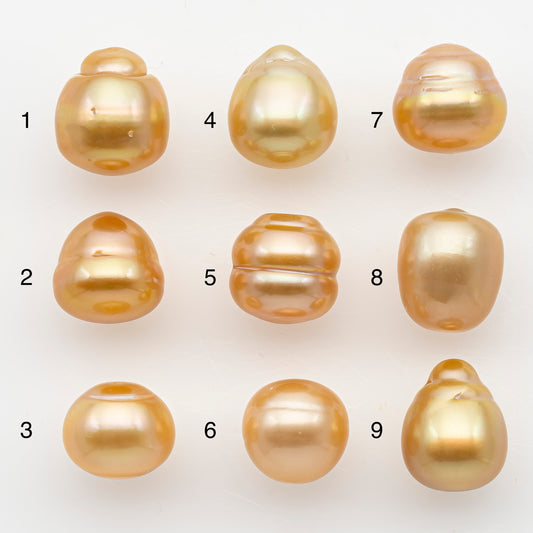 10-11mm South Sea Pearl in Natural Color with High Luster, Button Loose Pearl, Undrilled for Jewelry Making, SKU # 3165GS