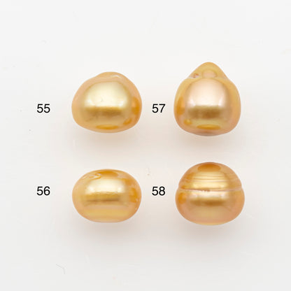 10-11mm South Sea Pearl in Natural Color with High Luster, Button Loose Pearl, Undrilled for Jewelry Making, SKU # 3165GS