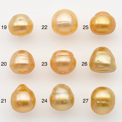 10-11mm South Sea Pearl in Natural Color with High Luster, Button Loose Pearl, Undrilled for Jewelry Making, SKU # 3166GS