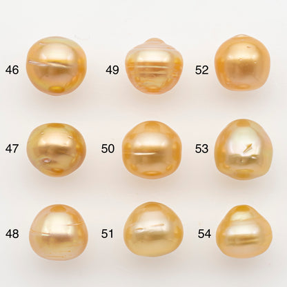 10-11mm South Sea Pearl in Natural Color with High Luster, Button Loose Pearl, Undrilled for Jewelry Making, SKU # 3166GS