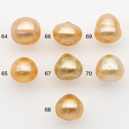 10-11mm South Sea Pearl in Natural Color with High Luster, Button Loose Pearl, Undrilled for Jewelry Making, SKU # 3166GS