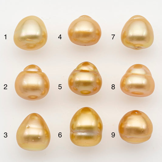 10-11mm South Sea Pearl in Natural Color with High Luster, Button Loose Pearl, Undrilled for Jewelry Making, SKU # 3167GS