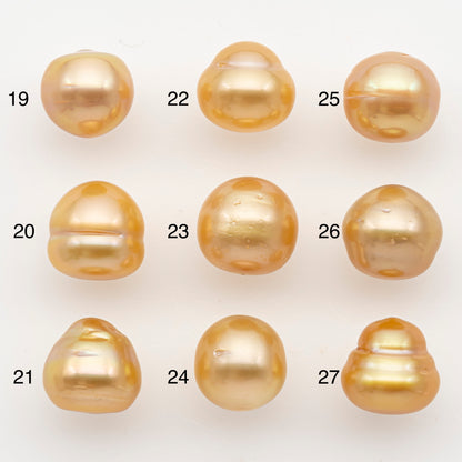 10-11mm South Sea Pearl in Natural Color with High Luster, Button Loose Pearl, Undrilled for Jewelry Making, SKU # 3167GS