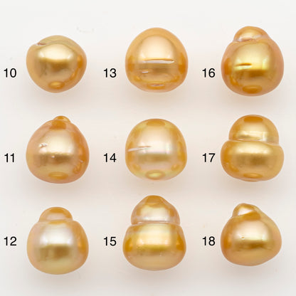 10-11mm South Sea Pearl in Natural Color with High Luster, Button Loose Pearl, Undrilled for Jewelry Making, SKU # 3168GS