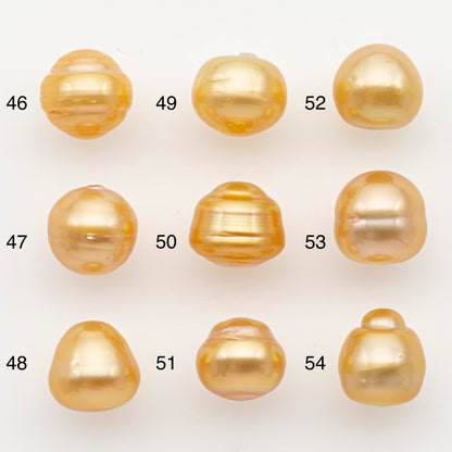 10-11mm South Sea Pearl in Natural Color with High Luster, Button Loose Pearl, Undrilled for Jewelry Making, SKU # 3168GS