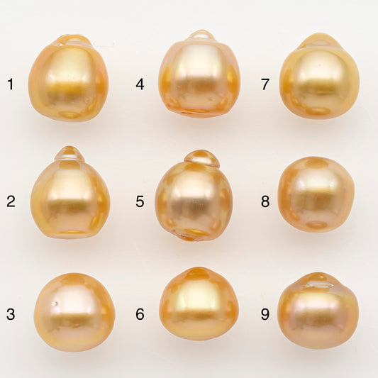 10-11mm South Sea Pearl in Natural Color with High Luster, Button Loose Pearl, Undrilled for Jewelry Making, SKU # 3169GS
