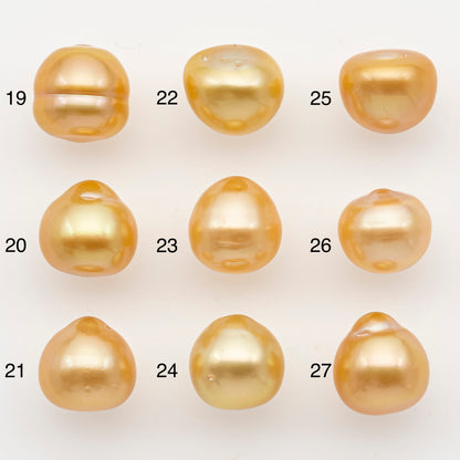 10-11mm South Sea Pearl in Natural Color with High Luster, Button Loose Pearl, Undrilled for Jewelry Making, SKU # 3169GS