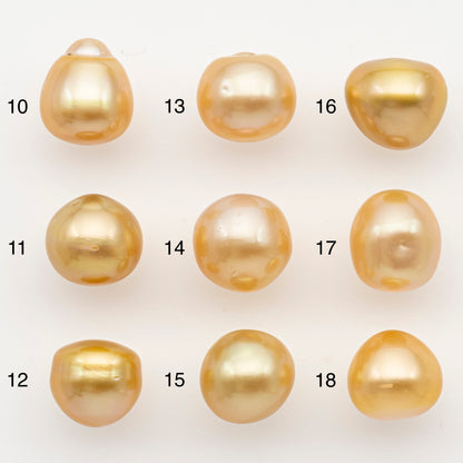 10-11mm South Sea Pearl in Natural Color with High Luster, ButtonLoose Pearl, Undrilled for Jewelry Making, SKU # 3170GS