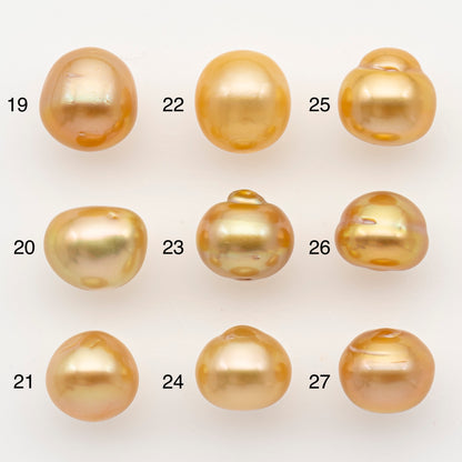10-11mm South Sea Pearl in Natural Color with High Luster, ButtonLoose Pearl, Undrilled for Jewelry Making, SKU # 3170GS