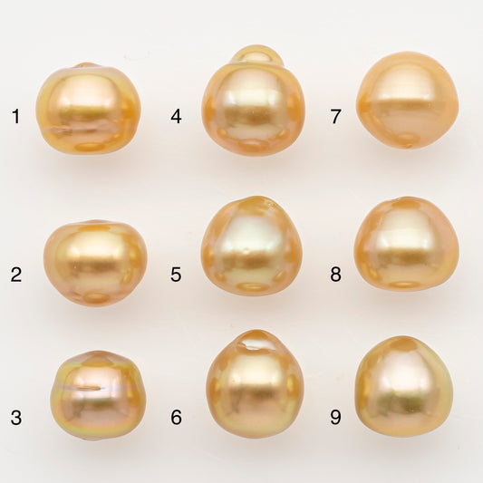 10-11mm South Sea Pearl in Natural Color with High Luster, Button Loose Pearl, Undrilled for Jewelry Making, SKU # 3171GS