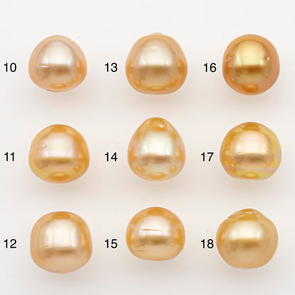 10-11mm South Sea Pearl in Natural Color with High Luster, Button Loose Pearl, Undrilled for Jewelry Making, SKU # 3171GS