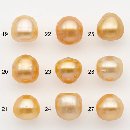 10-11mm South Sea Pearl in Natural Color with High Luster, Button Loose Pearl, Undrilled for Jewelry Making, SKU # 3171GS
