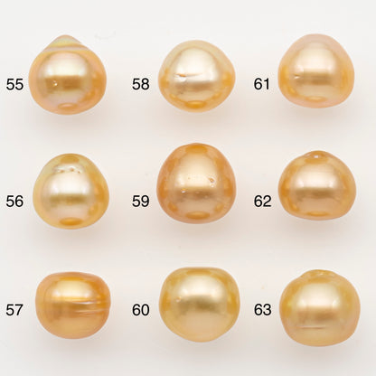 10-11mm South Sea Pearl in Natural Color with High Luster, Button Loose Pearl, Undrilled for Jewelry Making, SKU # 3171GS